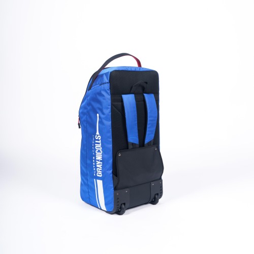 5316301 Players Academy Wheelie Duffle Blue Rear Packed